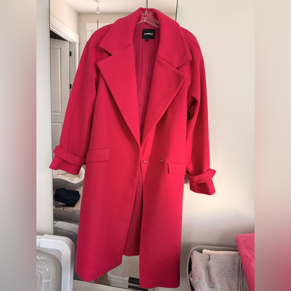 Express dark pink coat
